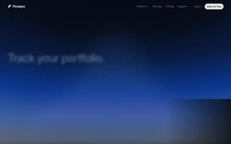Screenshot of the Finsepa homepage