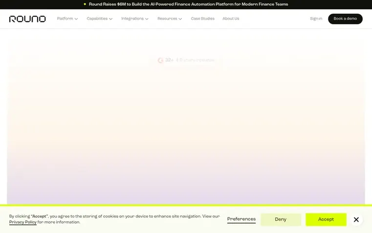 Screenshot of the Round Treasury homepage