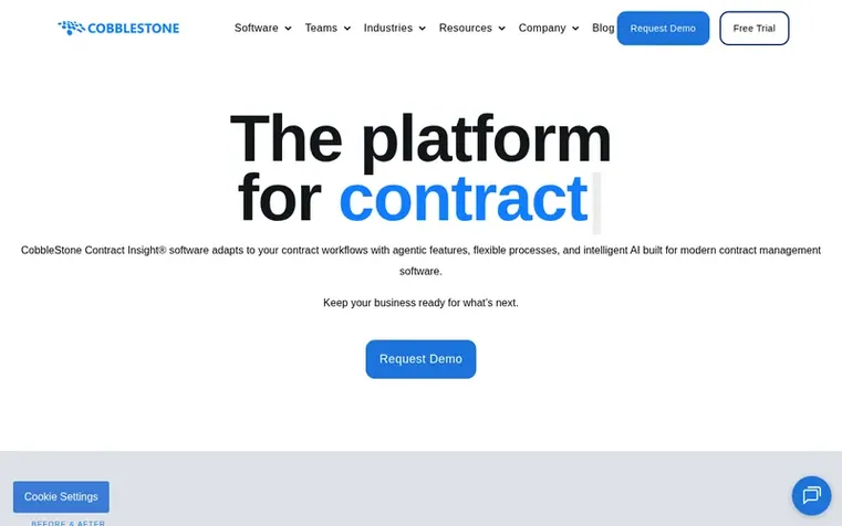 Screenshot of the CobbleStone Software homepage