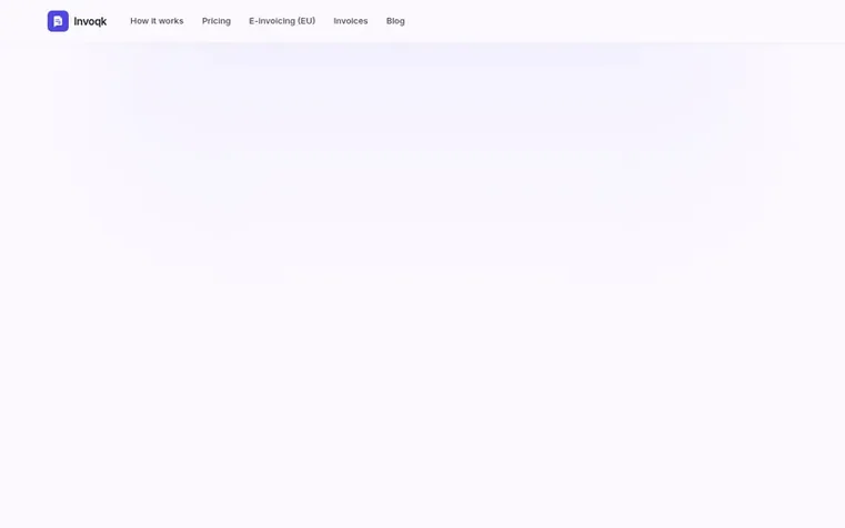 Screenshot of the Invoqk homepage