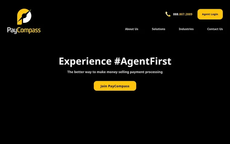 Screenshot of the PayCompass homepage