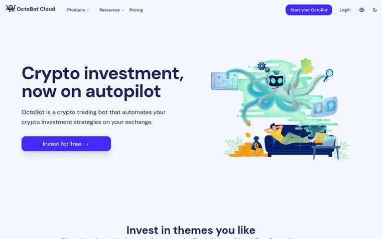 Screenshot of the OctoBot homepage