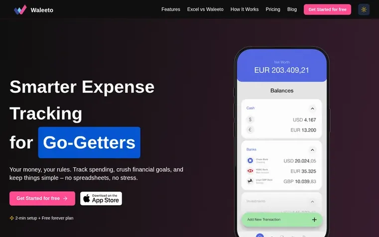 Screenshot of the Waleeto homepage