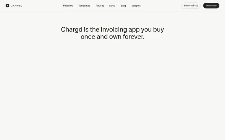 Screenshot of the Chargd homepage