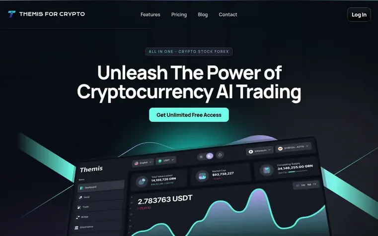 Screenshot of the THEMIS For Crypto homepage