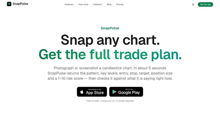 Screenshot of the SnapPulse homepage