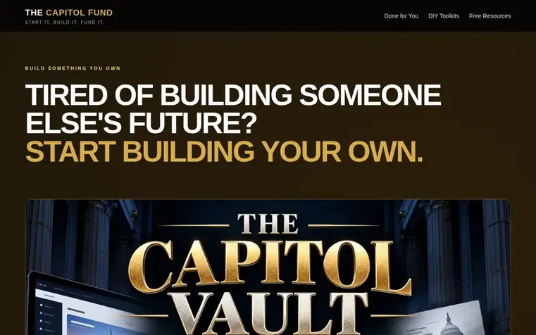 Screenshot of the Capitol Vault homepage