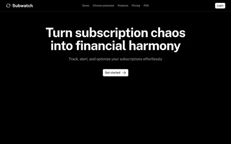 Screenshot of the Subwatch homepage