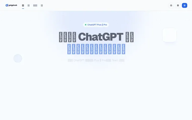 Screenshot of the getgptsub homepage