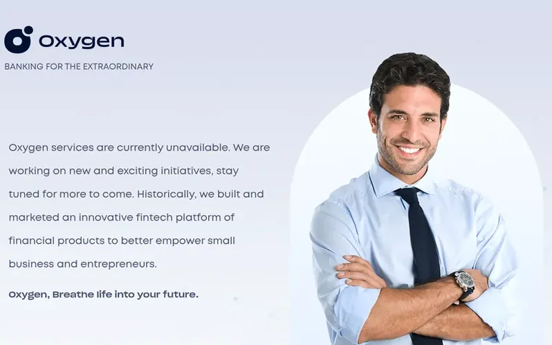 Screenshot of the Oxygen homepage