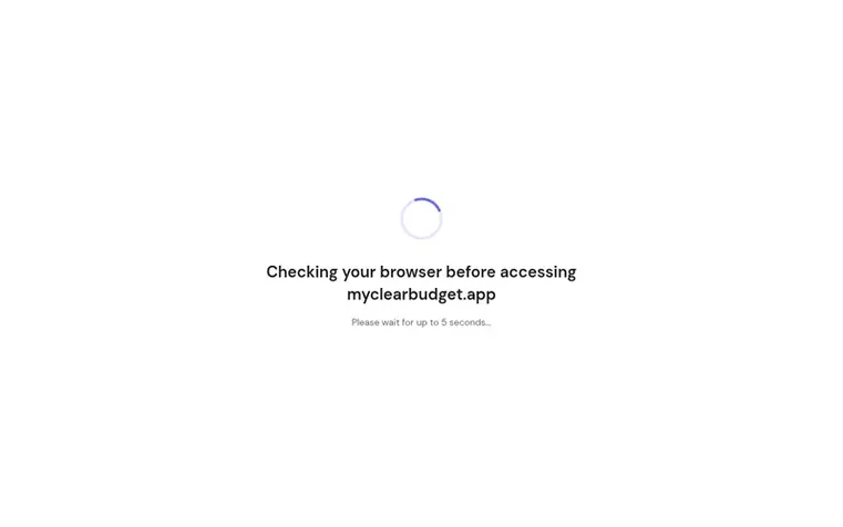 Screenshot of the Clear Budget homepage