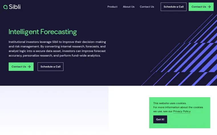 Screenshot of the Sibli homepage