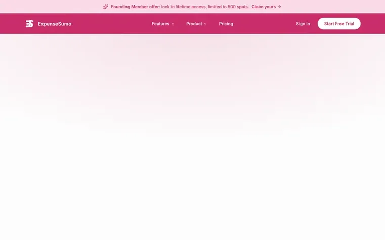 Screenshot of the ExpenseSumo homepage