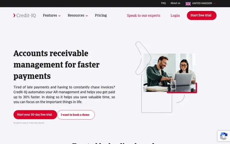 Screenshot of the Credit-IQ homepage
