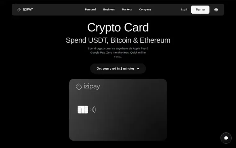 Screenshot of the IZIPAY homepage