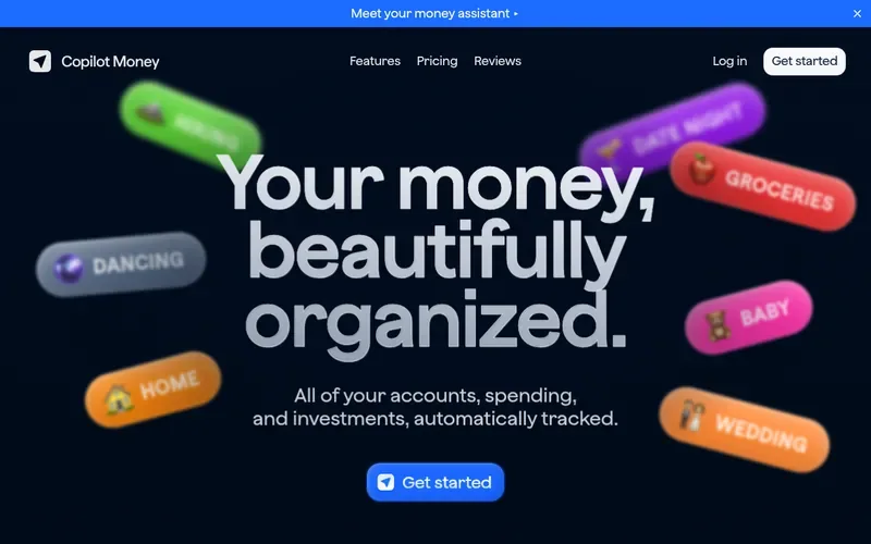 Screenshot of the Copilot Money homepage